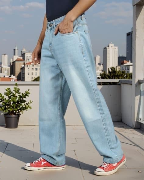Image of M Q Denim Men Loose Fit Denim Jeans | Whisker Spray | Mid Rise & Pure Cotton | Daily Casual Wear