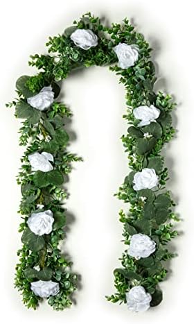 Ashland 6ft. White Rose Foliage Garland