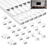 NUTKIT 4.8m Canaleta de Cables Autoadhesiva de PVC,Canaleta Cables Pared Adhesivo de Blancas, para Ocultación de Cable,para Todos los Cable de Alimentación en el Hogar y la Oficina(40*2.5*1.3cm,12PCS)