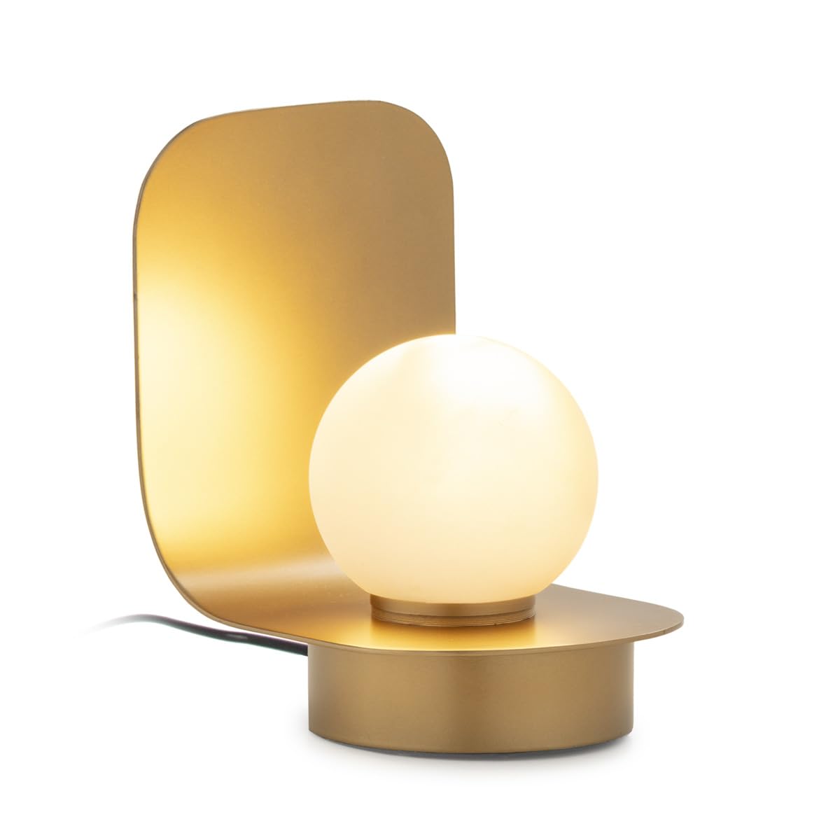 Lampe en métal doré d'exception et verre dépoli style art déco