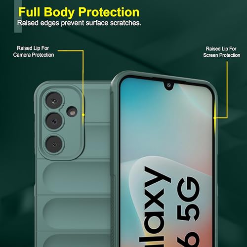 Image of amazon basics Back Case Cover for Samsung Galaxy M16 5G | Compatible for Samsung Galaxy M16 5G Back Cover | Liquid Silicon Magic Case with Camera Protection | Dark Green