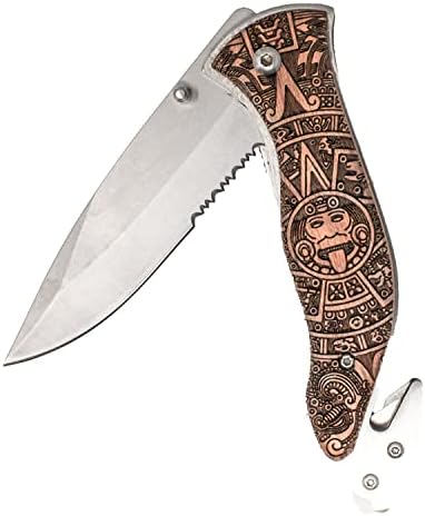 Knife - Aztec Calendar 138 (Double sided engraving)