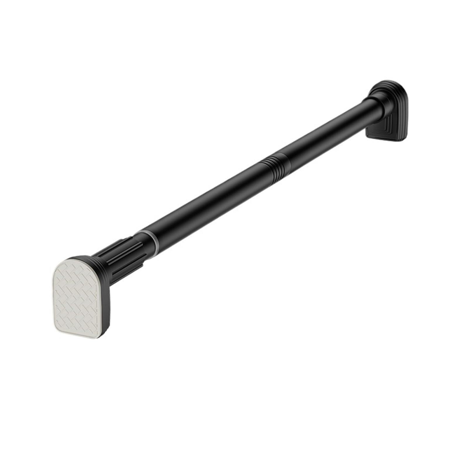 Tension Rod Adjustable Stainless Steel Shower Curtain Rod Clothes Drying Rack Telescopic Pole for Laundry Room Bathroom(Black80-95cm)
