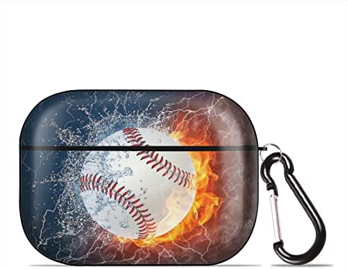 Baseball Art Earphone Case for AirPods Pro Case, Baseball Lover Shockproof Protective Case Cute Cover with Portable Keychain, Compatible with Apple AirPods Pro Case for Women Men Girls Boys