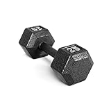 CAP Barbell Cast Iron Hex Dumbbell, Black, Single, 25 lb