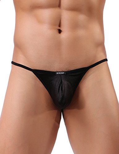 iKingsky Men's Big Pouch G String Sexy Low Rise Bulge Thong Underwear2