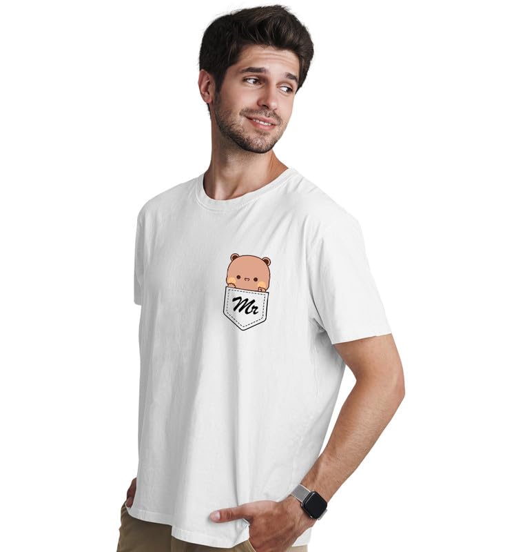 Image of INDISSH Couple Love Printed 100% Cotton Tshirt for Men and Women - CP-MRMRS