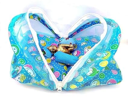 Image of Shree Sai Kirpa Assorted Super Soft Cotton Net Luxury Night Bed Laddu Gopal Bister,Standard (1-No)