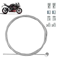 1,3M Kupplungskabel, Motorrad Ø1,5mm Universal Seilzug, Notfall Kupplungszug Bremskabel Gaszug Reparatur Set mit 8 Nippel Befestigungsschrauben, für Mofa, Fahrrad, Quad, Enduro, Elektro Roller