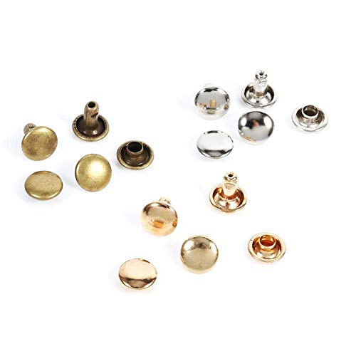 100 Stück, Metall Nieten, Doppelkappe Röhrenförmiges Lederreparaturen Dekoration 8 x 8 mm(Bronze Farben)