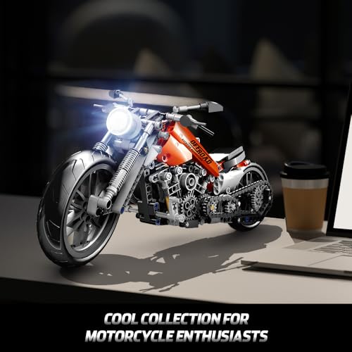 Hogokids HG-T3009 Motorcycle Building Block Set - 436 Pcs Collectible Motorcycle Display Model, Stem Tech Motorbike Toy Collection Brick Kit thumb #7