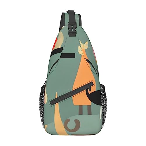 Sac sling chats mid-century modern sac cross body noir sacoche poitrine homme femme