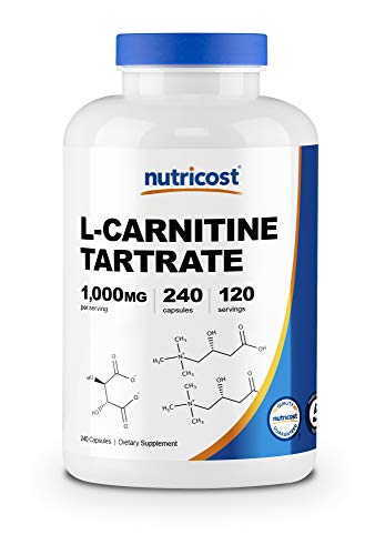 Nutricost L-Carnitine Tartrate 500mg, 240 Capsules - 1000mg Per Serving