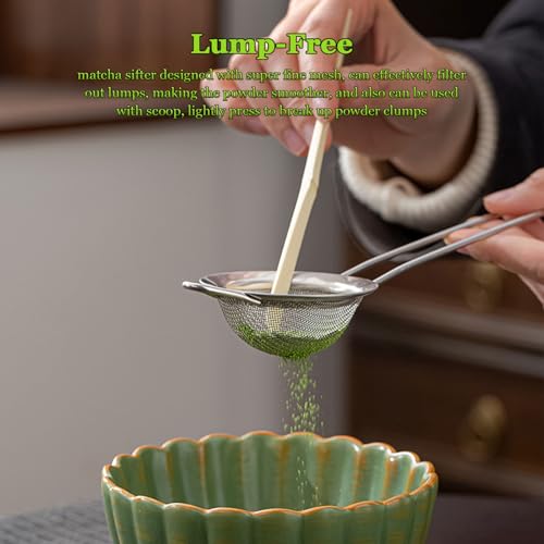 Juego de 6 batidores de matcha, batidores de bambú hechos a mano, pala de té tradicional, cuchara de matcha y soporte de batidor de cerámica esmaltada, regalos de matcha para principiantes
