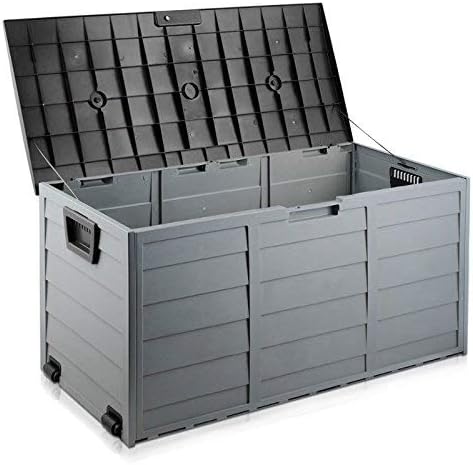 Qily Wooden Style Outdoor Garden Storage Box with 76 Gallons Capacity