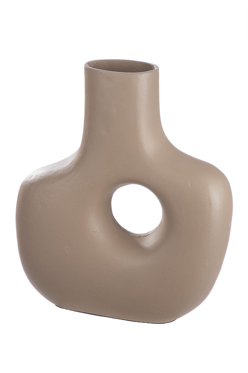 Vase perforé Casablanca beige marron 30 cm pour décoration de salon moderne