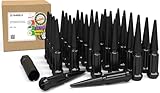 Wheel Accessories Parts 32p Spline Spike Lug Nuts 14x1.5 Black 4.5
