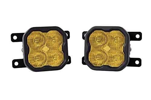 Diode Dynamics SS3 LED Fog Light Kit compatible with Ford Ranger 2019-2023, Yellow SAE Fog Sport