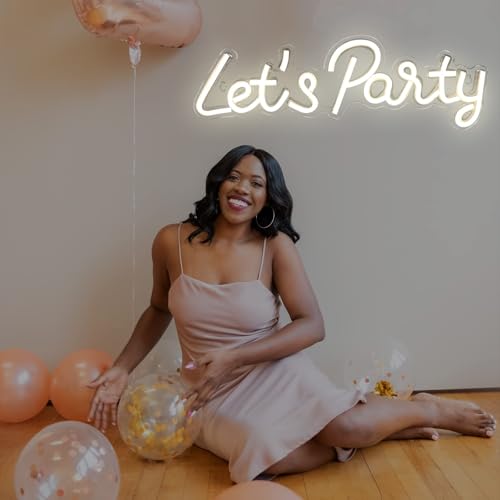 Image of Let's Party Neon Sign Party LED Neon Lights for Bedroom Wall Decor