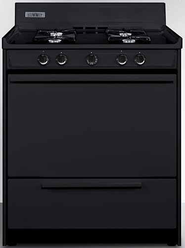 Summit Appliance TNM2107C - Cocina de gas de quemador abierto de 30 pulgadas de ancho en negro con encendido electrónico, cuatro quemadores