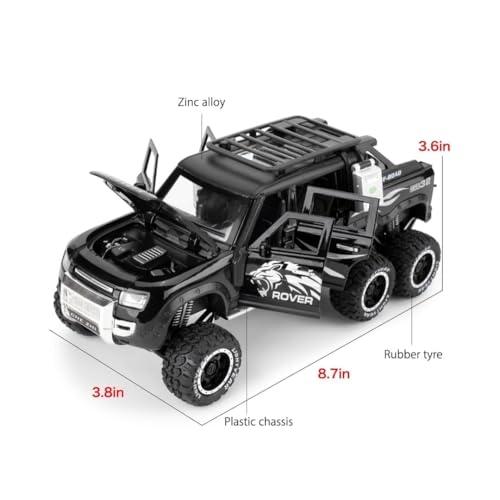 Image of Scale Exclusive Alloy Metal Pull Back | Die-cast Car Model with Sound Light Mini Auto Toy for Kids Metal Model Toy Car with Sound and Light (1:24 Scale def 6x6 -Black)