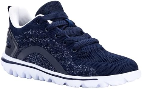 Propét Women's TravelActiv Axial Fashion Sneaker, Navy/White, 9 X-Wide US | Image 1