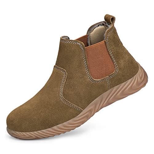 Brown Suede Platform Chukka Boots for Men Casual Comfortable Round Toe Anti-Slip Ankle Booties Lightweight Shoes4