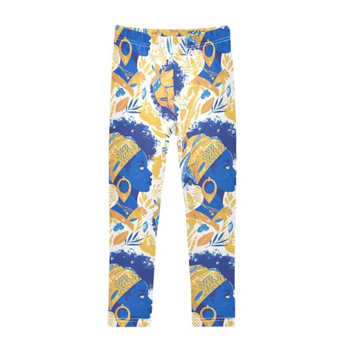 Beautiful African Woman Kids Baby Girls Athletic Leggings Stretchy Full Length Athleisure Pants Exercise