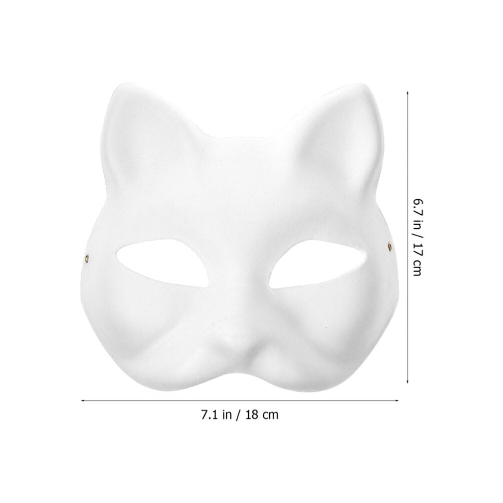 RQPQBO 30pc Therian Cat Masks - Blank, White, Halloween & Party (30pc)