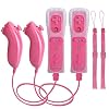 Motion Plus Wii Controllers 2Packs with Nunchucks, Wii Remote Controllers Compatible for wii and Wii U with Built in Motion Plus