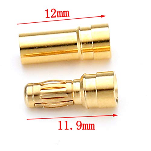 Ayecehi 10 Pairs Ec3 Battery Connector Plugs Ec3 Male Female 3.5Mm Banana Plug Connectors Gold Bullet Connector For Rc Esc Lipo Battery Device Electric Motor #TOP3
