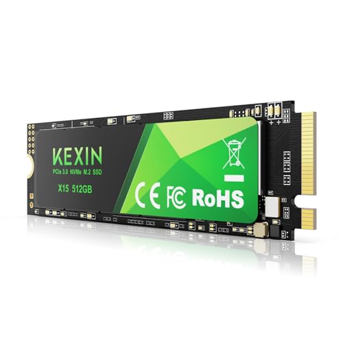 KEXIN SSD M.2 NVMe Internal SSD 512GB M.2 2280, PCIe Gen 3.0, up to 3500 MB/s Read, 3000 MB/s Write, Internal Solid State Drive Compatible with Laptop,PC,Gaming Black,512GB