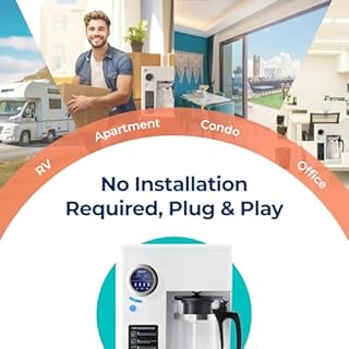 Bluevua RO100ROPOT Reverse Osmosis System Countertop Water Filter, 5 Stage Purification, Counter RO Filtration, 2:1 Pure to Drain, Purified Tap Water, Portable Water Purifier for Home