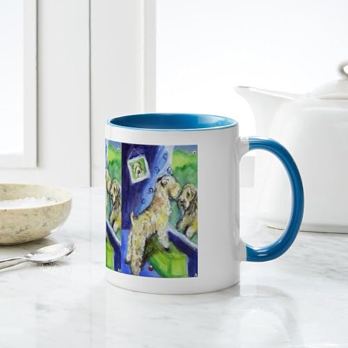 Taza Café Cerámica 11 oz Blanco Azul Interior miniatura 6
