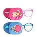 Astropic 2Pcs Eye Patches for Kids Girls Boys Eye Patch for Glasses Medical Patches for Adults Children with Lazy Eye Amblyopia Strabismus and After Surgery (Either Eye, Pink Flower & Blue Icecream)
