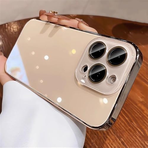 Coque de téléphone brillante protection objectif verre cristal compatible iPhone 17 16 15 Pro Max