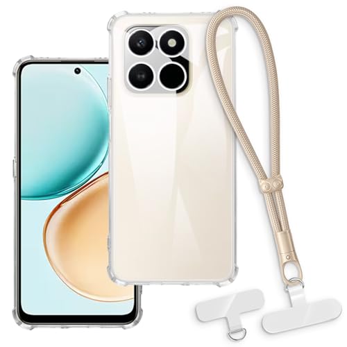 OAGELIM 2-in-1�ی�P�[�X�ƃ��X�g�X�g���b�v Huawei Honor 400 Smart 5G �ƌ݊��������� ���O���\�ȃ��j���[�h�t���d�b�J�o�[�A����~�ߕ����h�~�O���b�v�n���h�� (�N���A + �S�[���h)