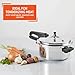 IMUSA 4.2 Quart Stovetop Aluminum Presure Cooker with safety valves for risk-free opening