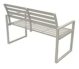 DEGAMO Design Gartenbank Atlanta 2-sitzer aus Aluminium weiß - 2