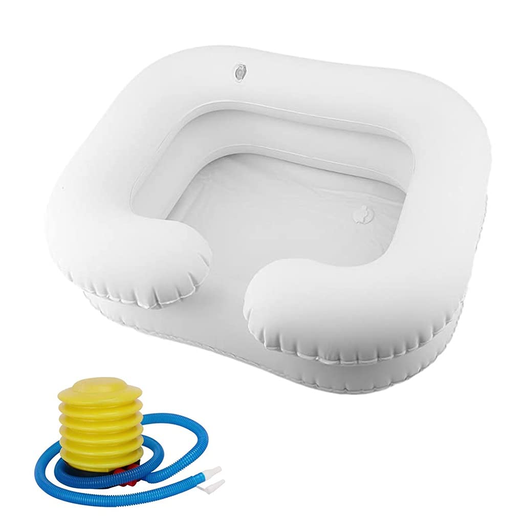 Bassin de lavage de cheveux gonflable en PVC avec pompe pour seniors