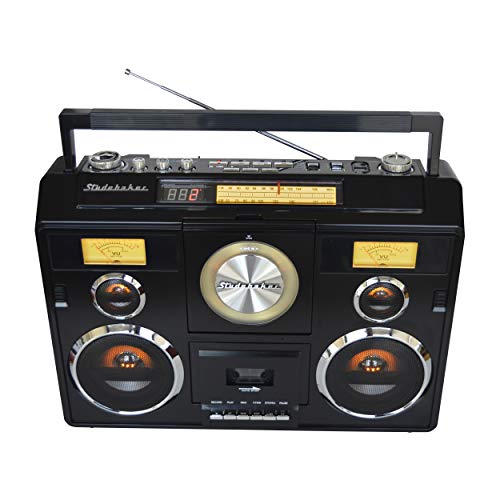 Sound Station Portable Stereo Boombox With Bluetooth/Cd/Am-Fm Radio/Cassette Recorder (Black) #TOP4