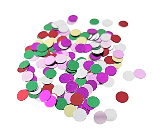 Multicolor Metallic Foil Round Dot Confetti, 0.25 Inch, 0.5 oz, for Party Cards and Special Surprises