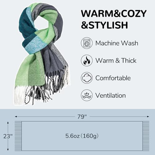 Image of Loritta Winter Scarf for Women, Long Plaid Shawl Wraps Scarves Gifts