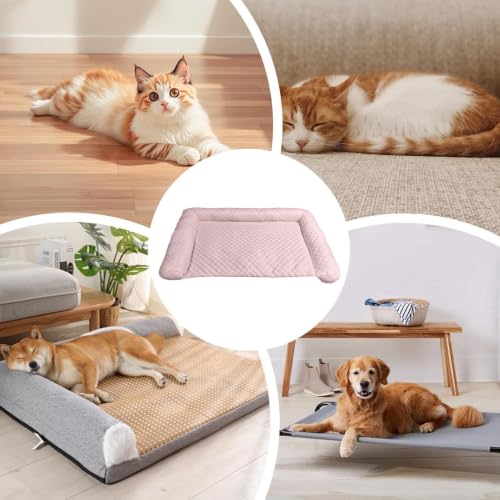 Générique Kühlmatte für Hunde | Eismatte für Katzen | aus Eisseide, atmungsaktiv, rutschfest, für Reisen, Outdoor, Garten, Kiste, Camping, Patio-4
