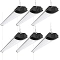 Barrina BS84 LED Shop Lights for Workshop 4FT, 84W, 10000LM, 6500K Linkable Light Fixture for Garage, Basement, Hanging or Flush Mount, 6 Packs