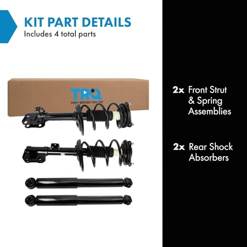 Image of TRQ Front and Rear Complete Strut Assembly & Shock Absorber Kit Complete Strut & Coil Spring Assembly Compatible with 2020-2022 Toyota Highlander