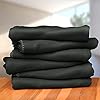 CAI TENG Fleece Throw Blankets Lightweight Warm for Soft Cozy Pet-Friendly Bulk Fleece Blanket Solid for Home, Bed, Sofa, Dorm, Office, Gifts, Outdoor (Black, Pack of 6-50 x 60 inch) #1