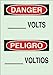 Brady 90743 Glow-In-The-Dark Plastic Glow-In-The-Dark Safety Sign, 14" X 10", Legend "___Volts/___Voltios"