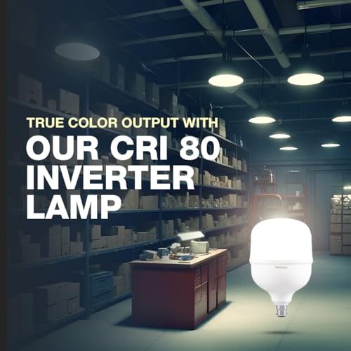 Image of Havells 50W High Wattage Led Bulb | High CRI & High Efficiency | Energy Efficient | Mercury-Free | 4KV Surge Protection | 100 Lumens Per Watt |Cool Day Light (6500K) B22D (Pack Of 2)