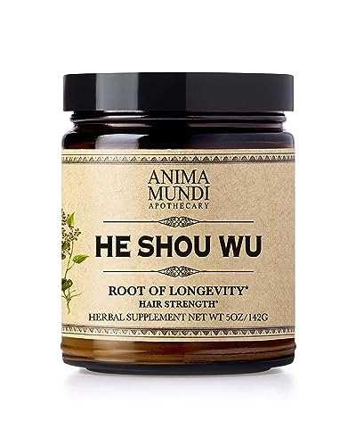 Anima Mundi Apothecary Healthy Hair Vitamins - Adaptogenic He Shou Wu - Fo Ti Root Hair Supplements for Women and Men - Also Supports Liver, Immune & GI Function (5oz / 142g)